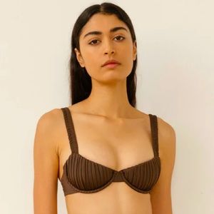 NWT$150 Palm Swimwear Flavia Underwire Top Chocolate